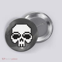 Pixel Video Game Death Skull Button thumb 0