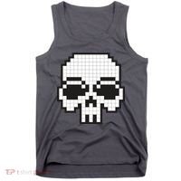 Pixel Video Game Death Skull Tank Top thumb 0