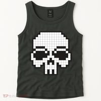 Pixel Video Game Death Skull Tank Top thumb 2