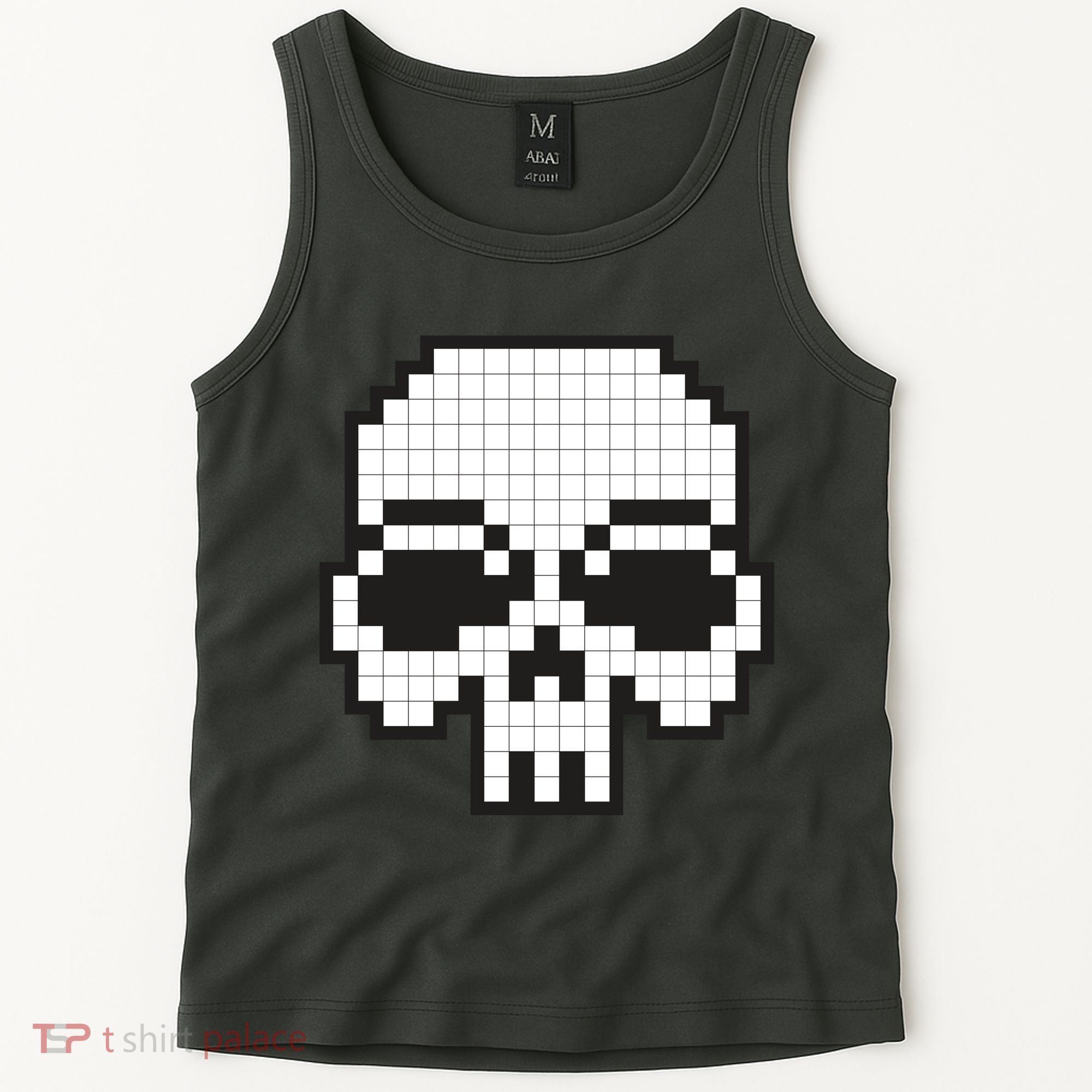 Pixel Video Game Death Skull Tank Top
