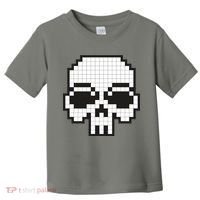 Pixel Video Game Death Skull Toddler T-Shirt thumb 0