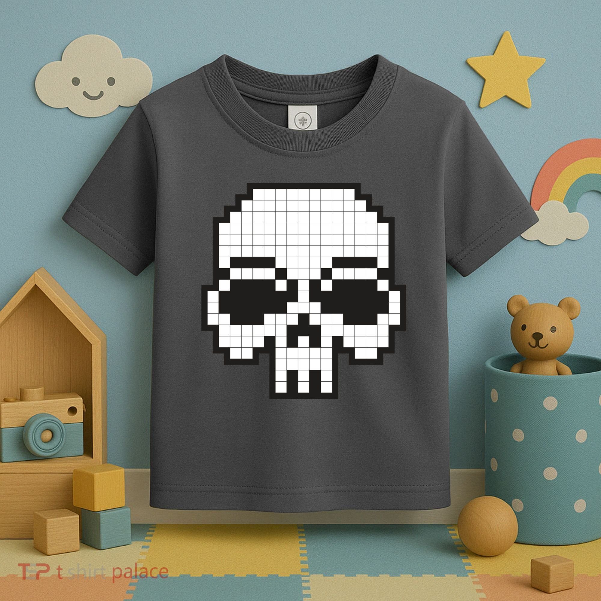 Pixel Video Game Death Skull Toddler T-Shirt