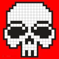 Pixel Video Game Death Skull Santa Hat thumb 1