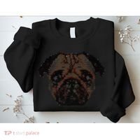 Pixelated Pug Dog Sweatshirt thumb 2