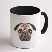 Pixelated Pug Dog Coffee Mug thumb 1