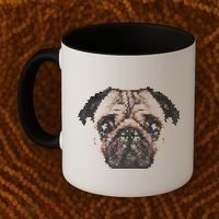 Pixelated Pug Dog Coffee Mug thumb 2