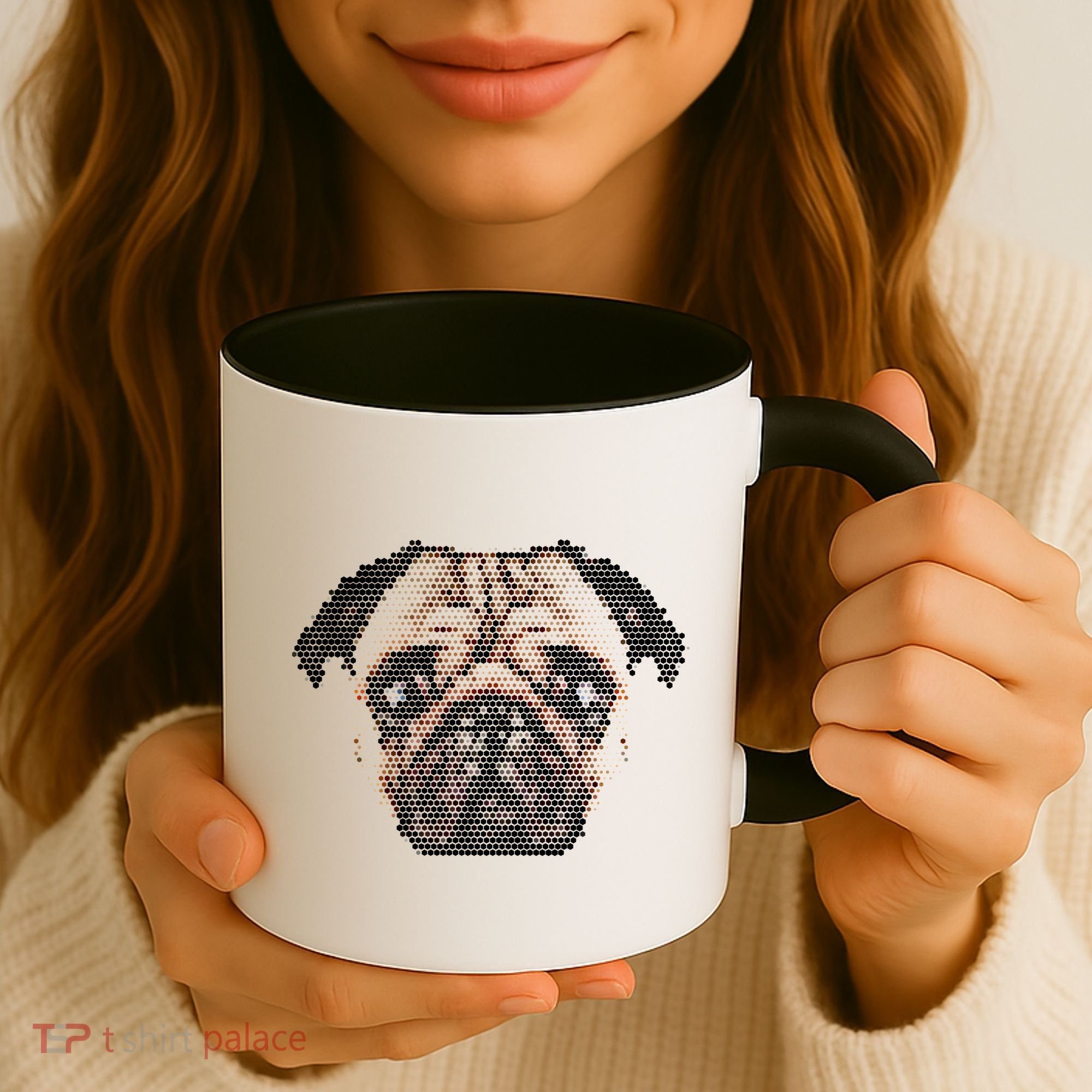 Pixelated Pug Dog Coffee Mug