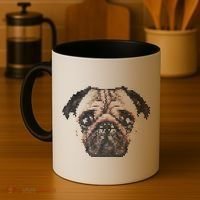 Pixelated Pug Dog Coffee Mug thumb 4