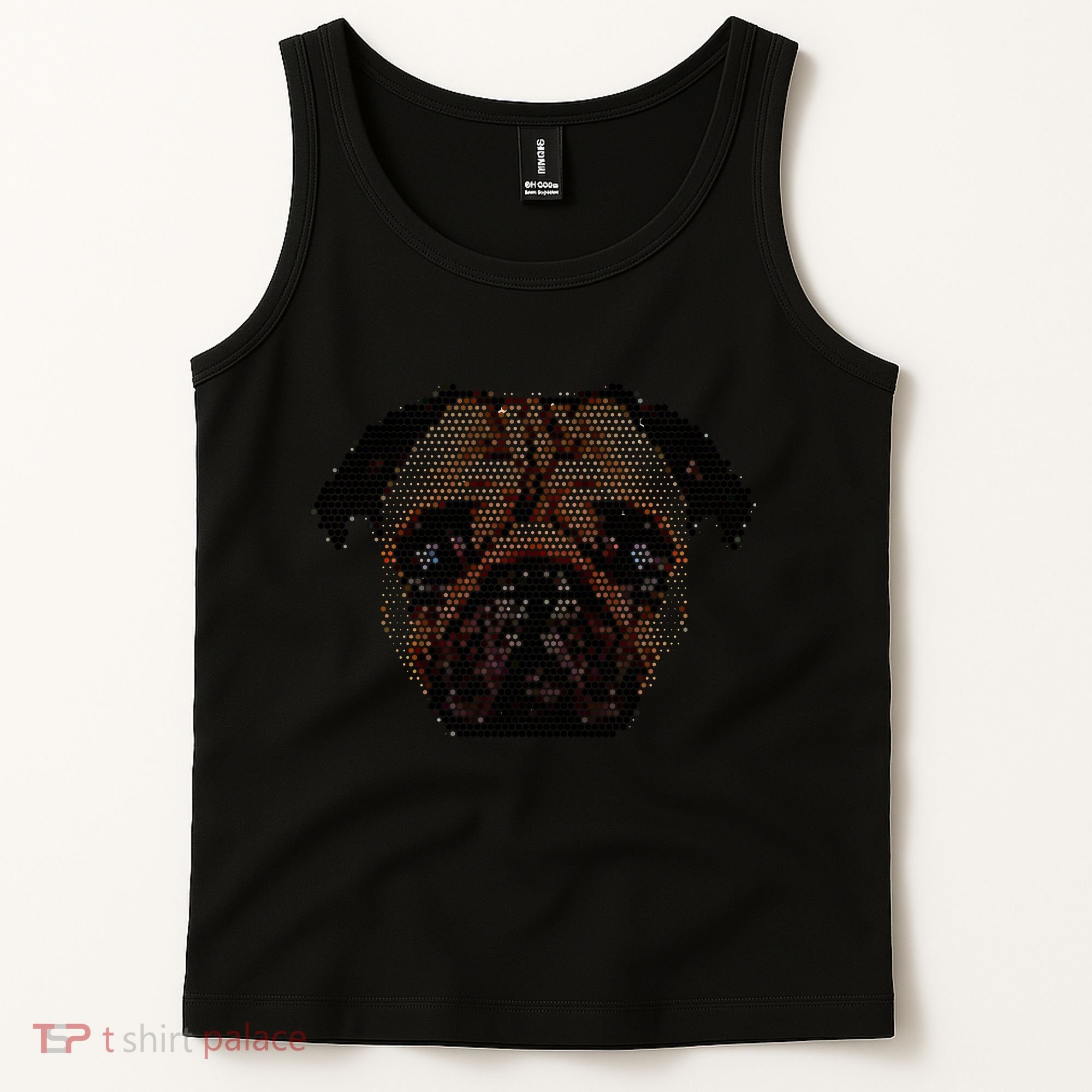 Pixelated Pug Dog Tank Top