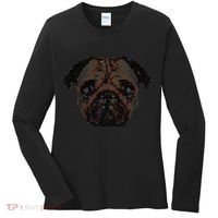 Pixelated Pug Dog Women's Long Sleeve Shirt thumb 0