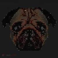 Pixelated Pug Dog Women's Long Sleeve Shirt thumb 2