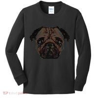 Pixelated Pug Dog Kids Long Sleeve Shirt thumb 0