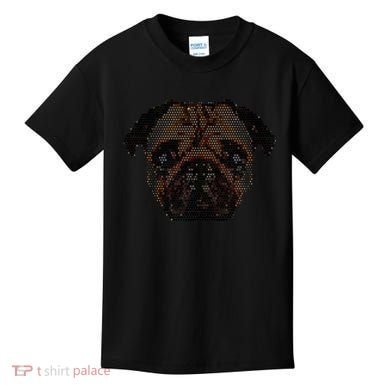 Pixelated Pug Dog Kids T-Shirt