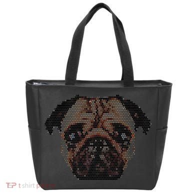 Pixelated Pug Dog Tote Bag