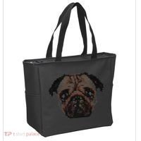 Pixelated Pug Dog Tote Bag thumb 2