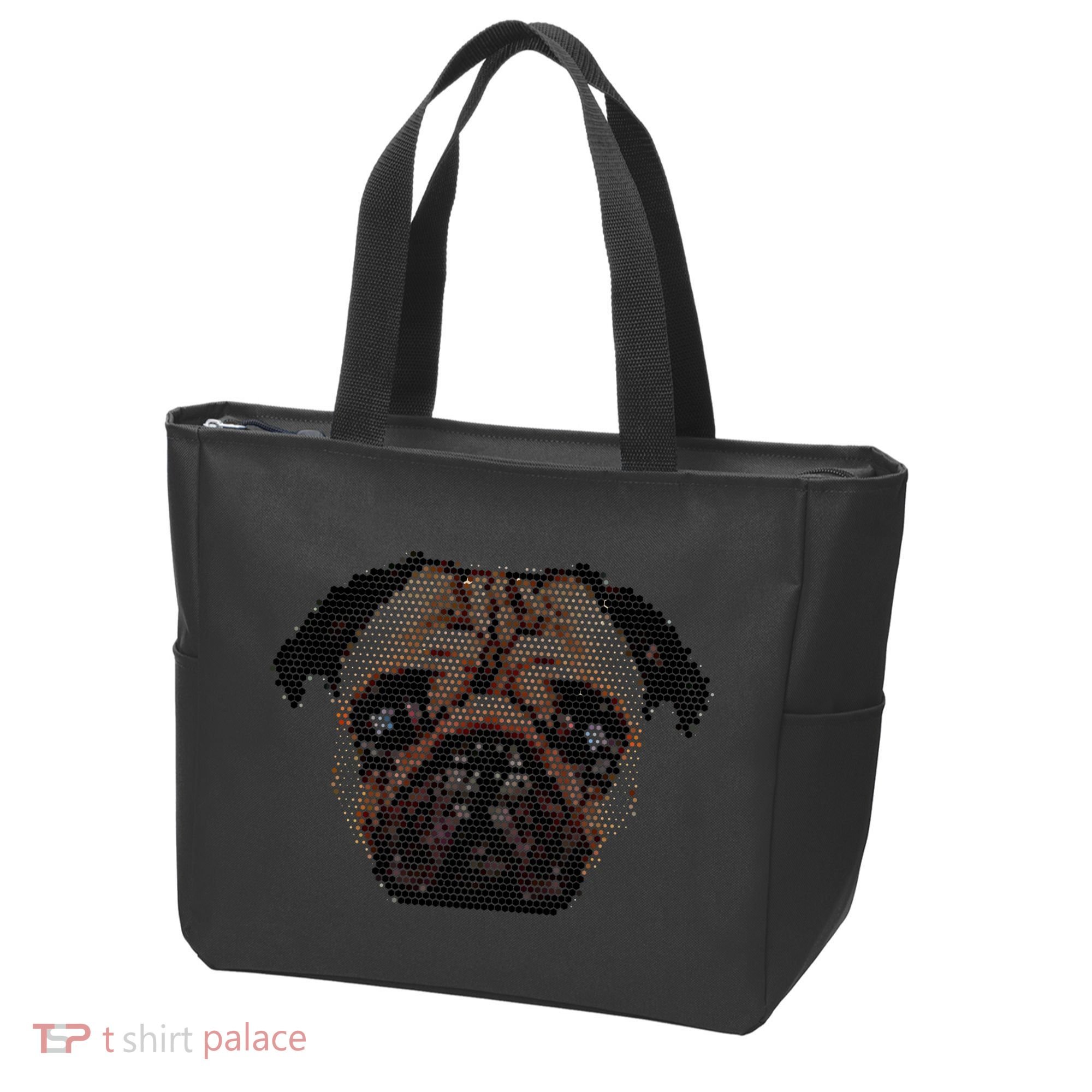 Pixelated Pug Dog Tote Bag