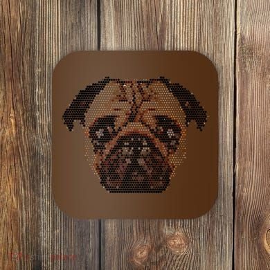 Pixelated Pug Dog Coaster
