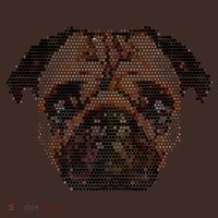 Pixelated Pug Dog Coaster thumb 2