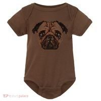 Pixelated Pug Dog Baby Bodysuit thumb 0