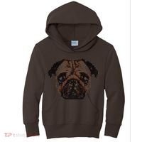 Pixelated Pug Dog Kids Hoodie thumb 0