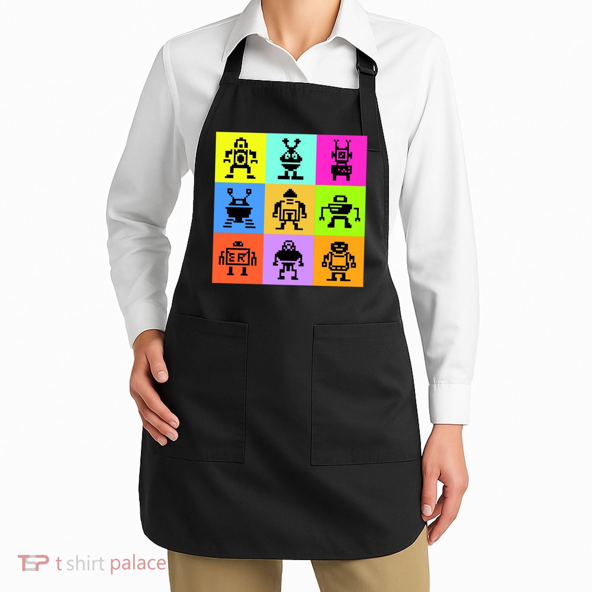 Pixelated Robot Collection Apron