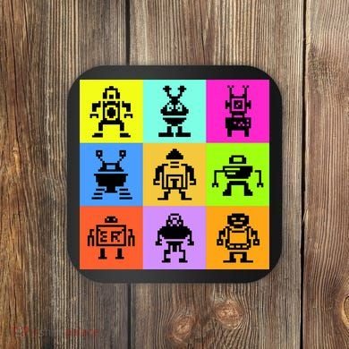 Pixelated Robot Collection Coaster