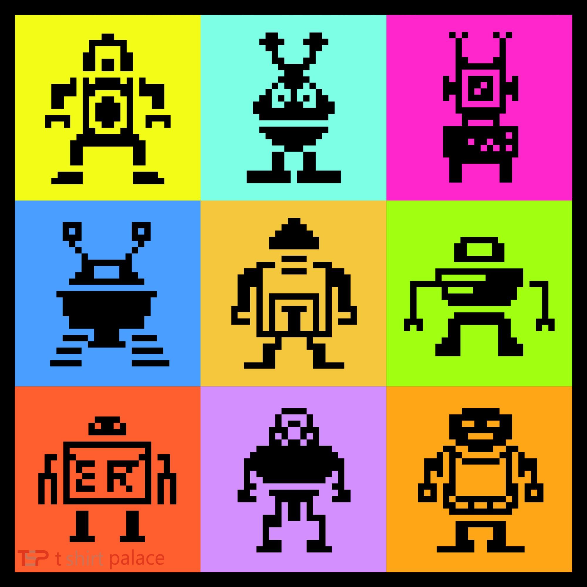 Pixelated Robot Collection Coaster