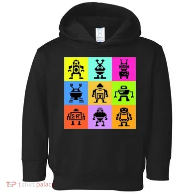 Pixelated Robot Collection Toddler Hoodie