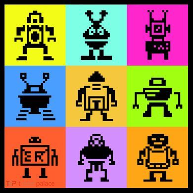 Pixelated Robot Collection Toddler Long Sleeve Shirt