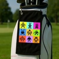 Pixelated Robot Collection Golf Towel thumb 2