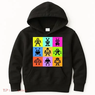 Pixelated Robot Collection Kids Hoodie
