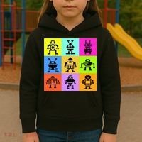 Pixelated Robot Collection Kids Hoodie thumb 3