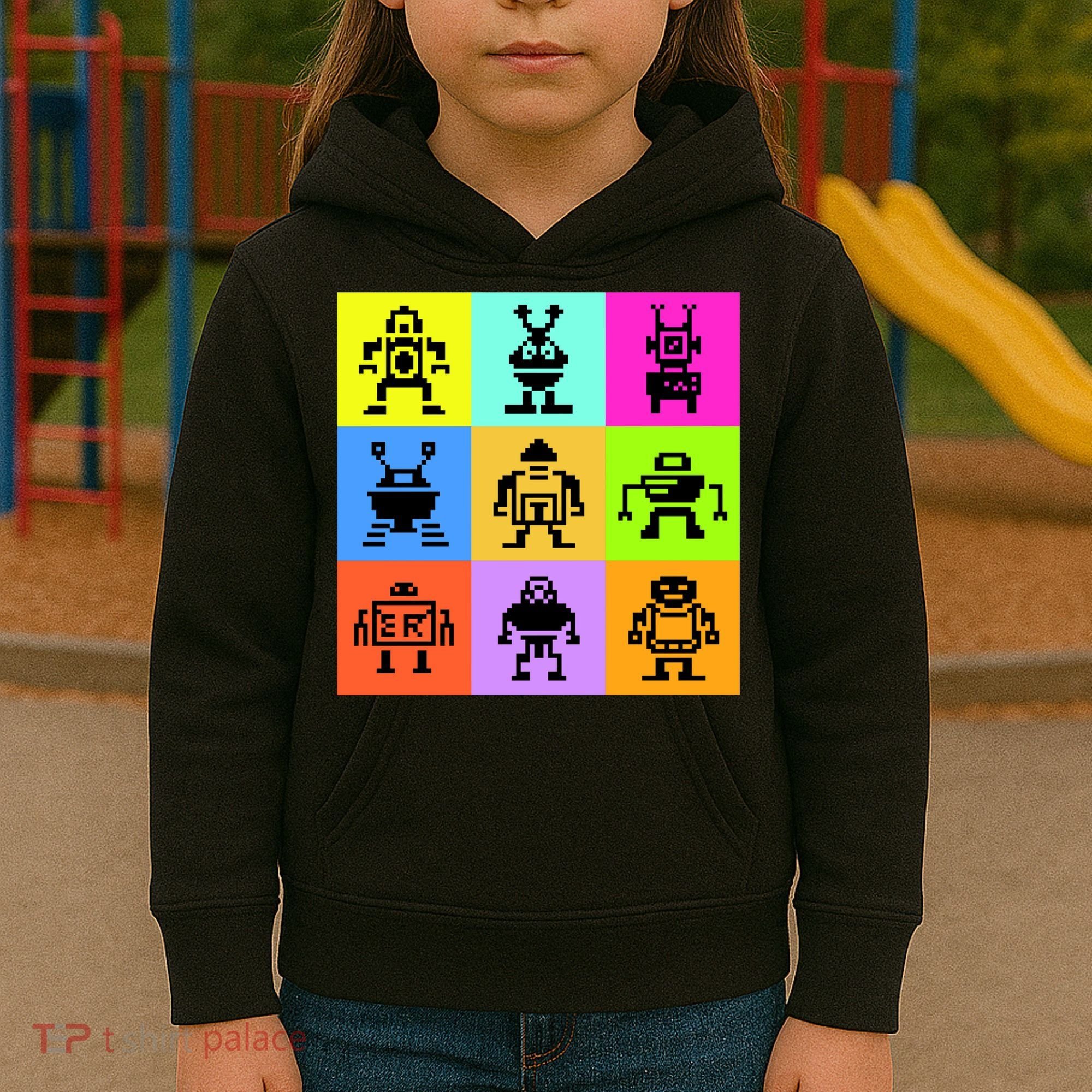 Pixelated Robot Collection Kids Hoodie