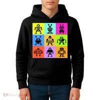 Pixelated Robot Collection Kids Hoodie thumb 4