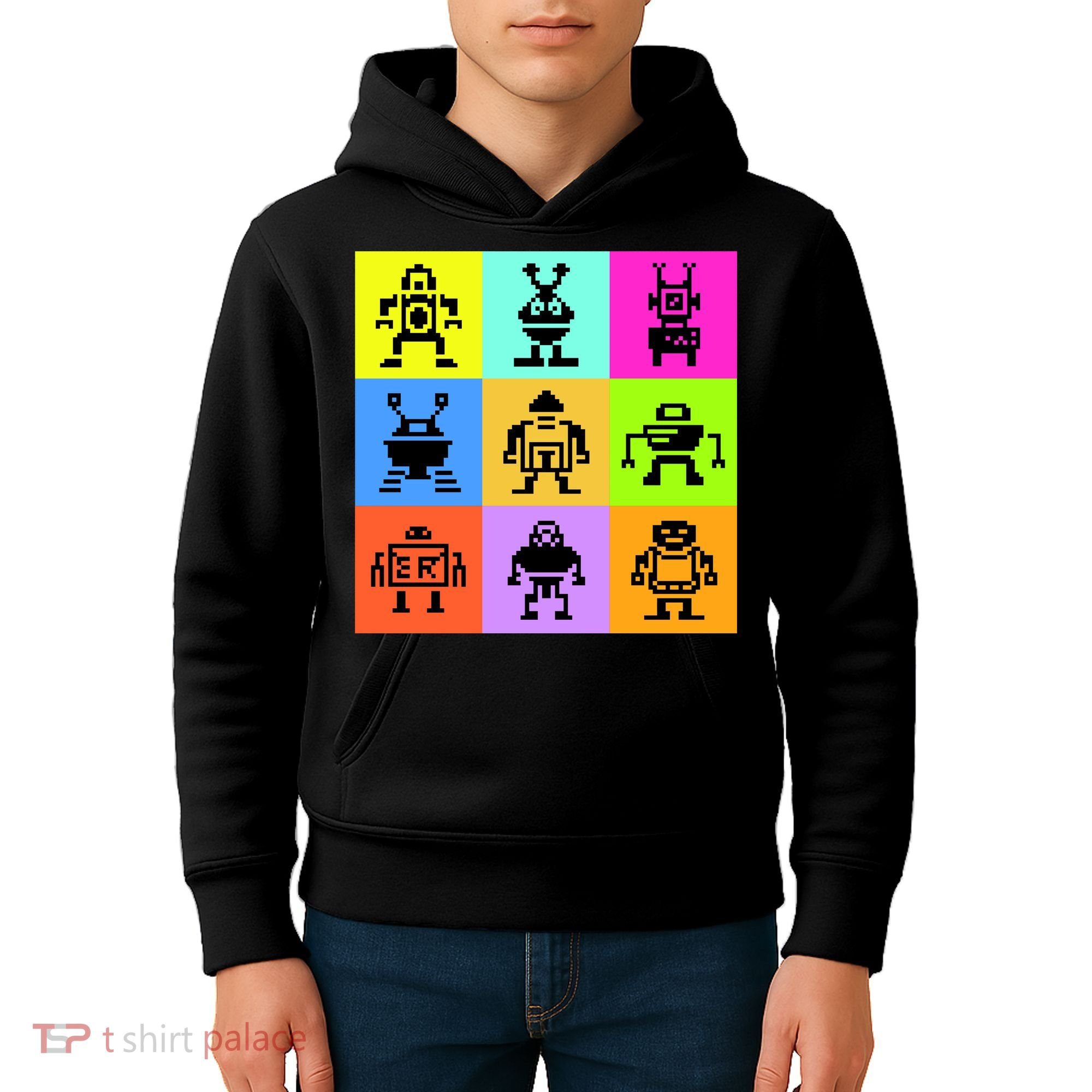 Pixelated Robot Collection Kids Hoodie