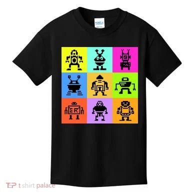 Pixelated Robot Collection Kids T-Shirt