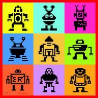 Pixelated Robot Collection Santa Hat thumb 1
