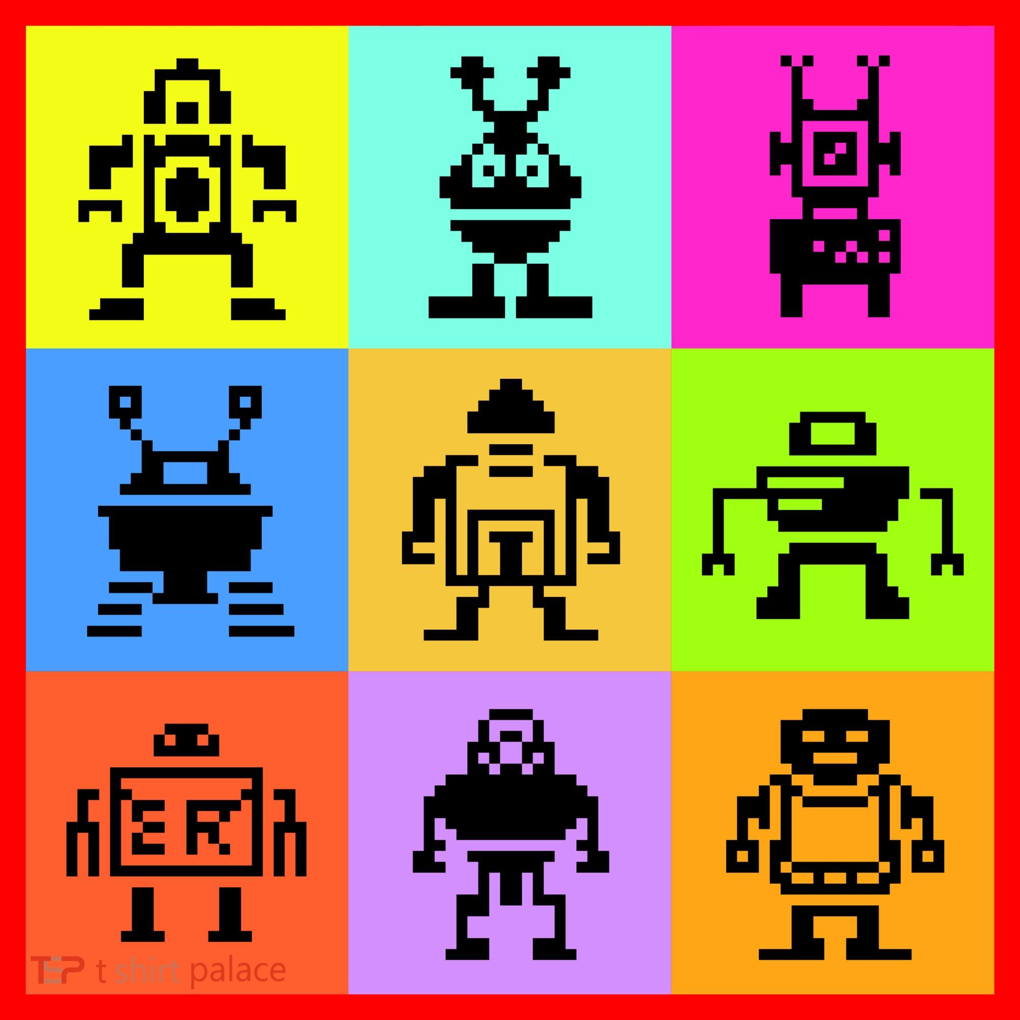 Pixelated Robot Collection Santa Hat