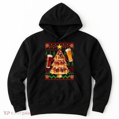 Pizza and Beer Ugly Christmas Sweater Hoodie