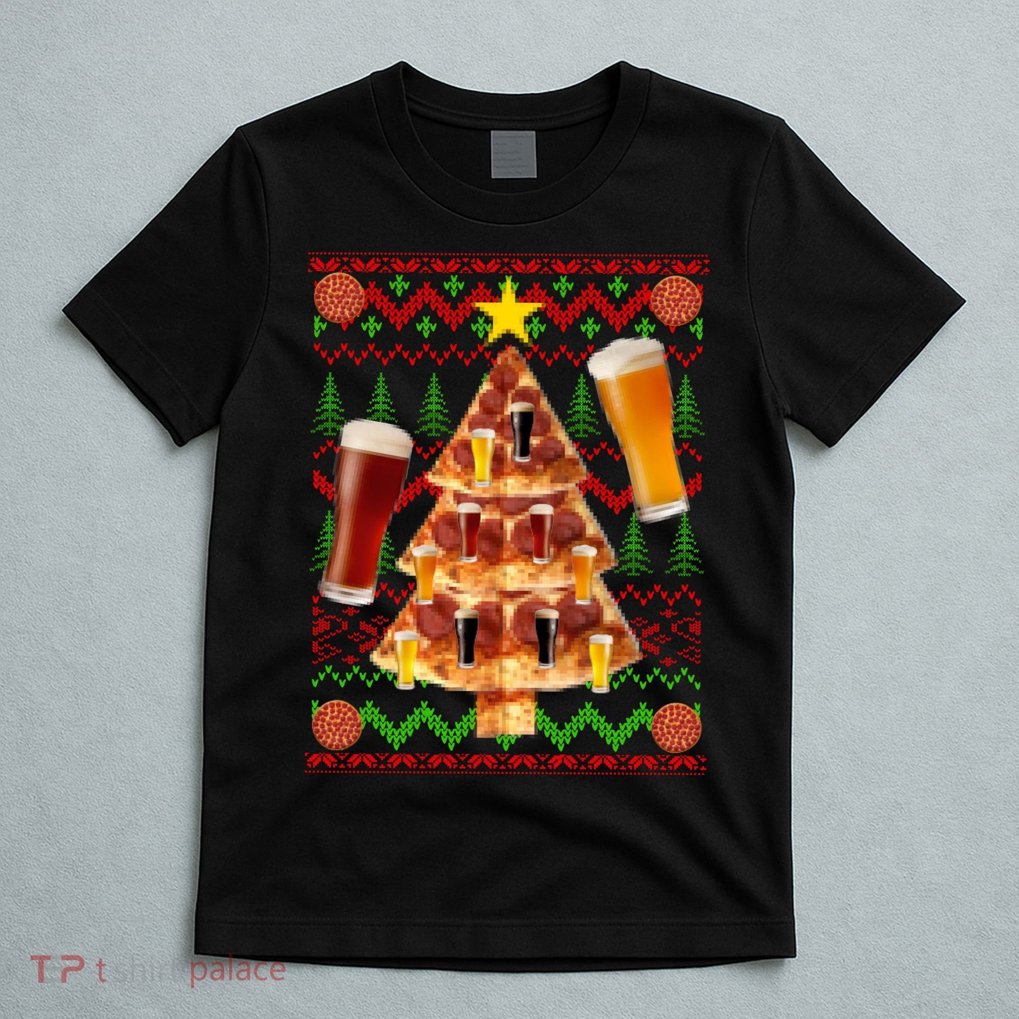 Pizza and Beer Ugly Christmas Sweater T-Shirt