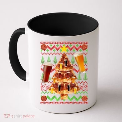 Pizza and Beer Ugly Christmas Sweater Coffee Mug
