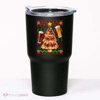 Pizza and Beer Ugly Christmas Sweater Tumbler thumb 0