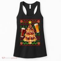 Pizza and Beer Ugly Christmas Sweater Women's Tank Top thumb 0