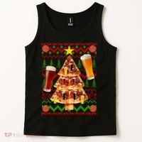 Pizza and Beer Ugly Christmas Sweater Tank Top thumb 2