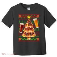 Pizza and Beer Ugly Christmas Sweater Toddler T-Shirt thumb 0