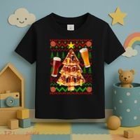Pizza and Beer Ugly Christmas Sweater Toddler T-Shirt thumb 3
