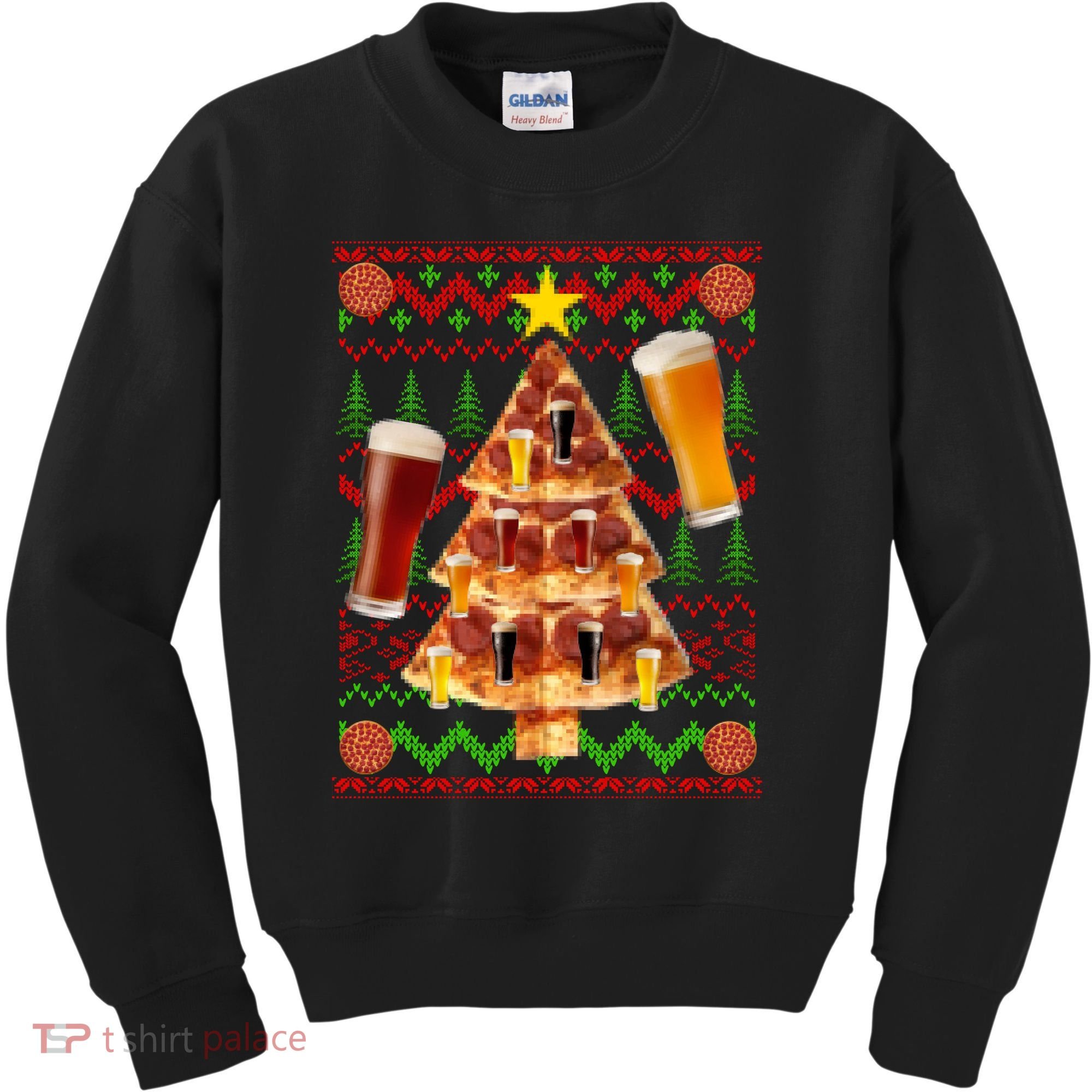 Pizza and Beer Ugly Christmas Sweater Kids Sweatshirt
