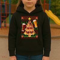 Pizza and Beer Ugly Christmas Sweater Kids Hoodie thumb 3
