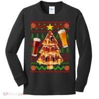 Pizza and Beer Ugly Christmas Sweater Kids Long Sleeve Shirt thumb 0