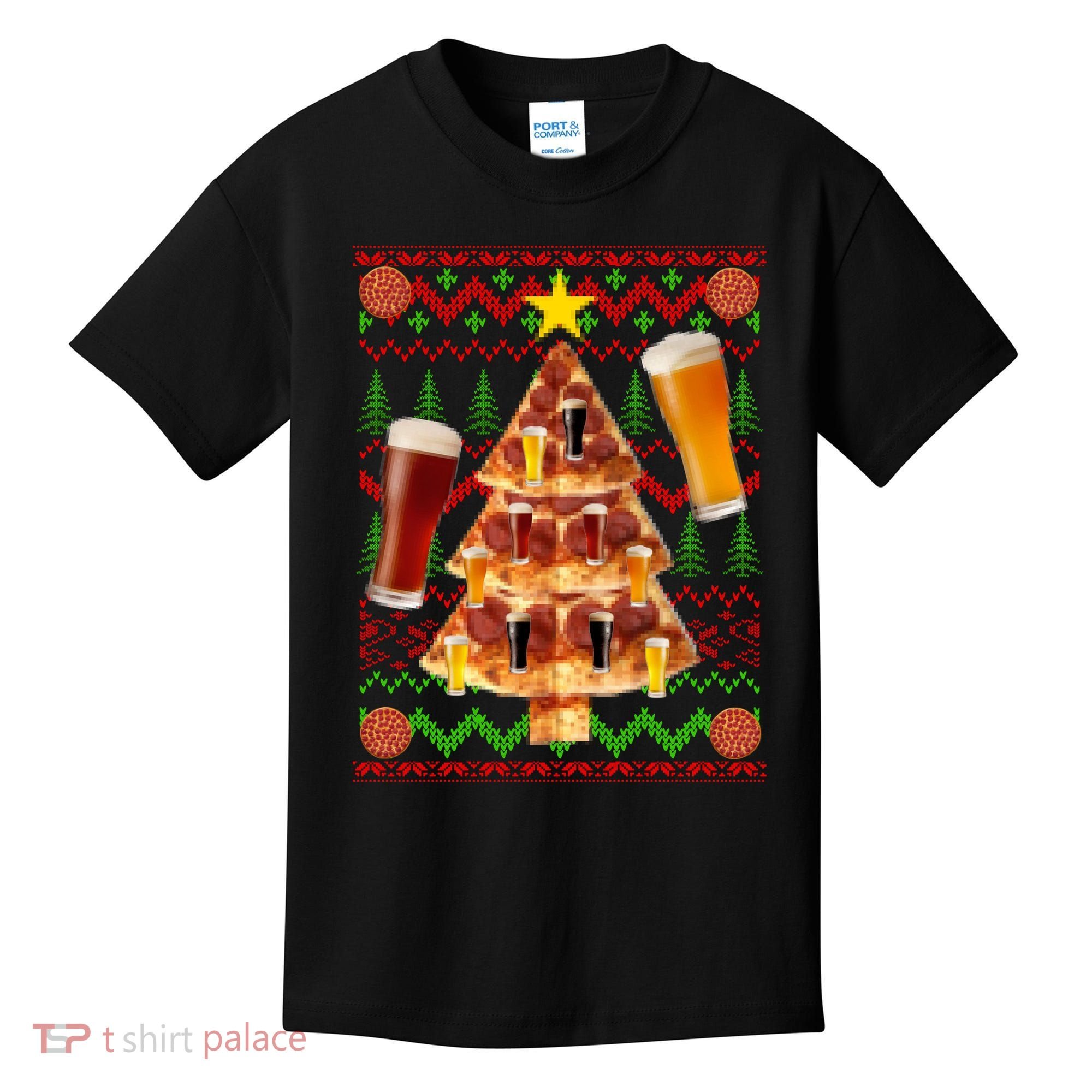 Pizza and Beer Ugly Christmas Sweater Kids T-Shirt